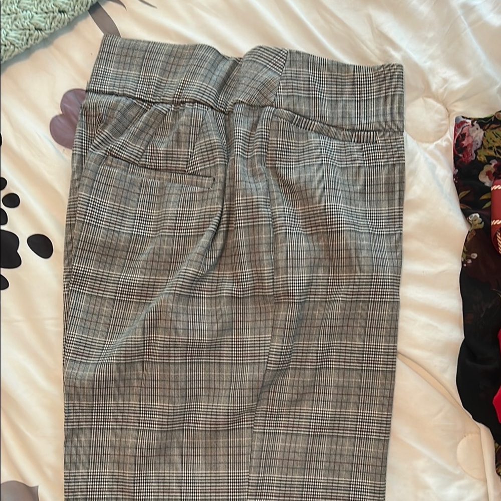 Lane Bryant Gray Plaid Boot Cut Pants